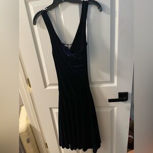Necessary Objects Elegant Midnight Blue Velvet Dress